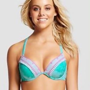 Tie dye push up bikini top